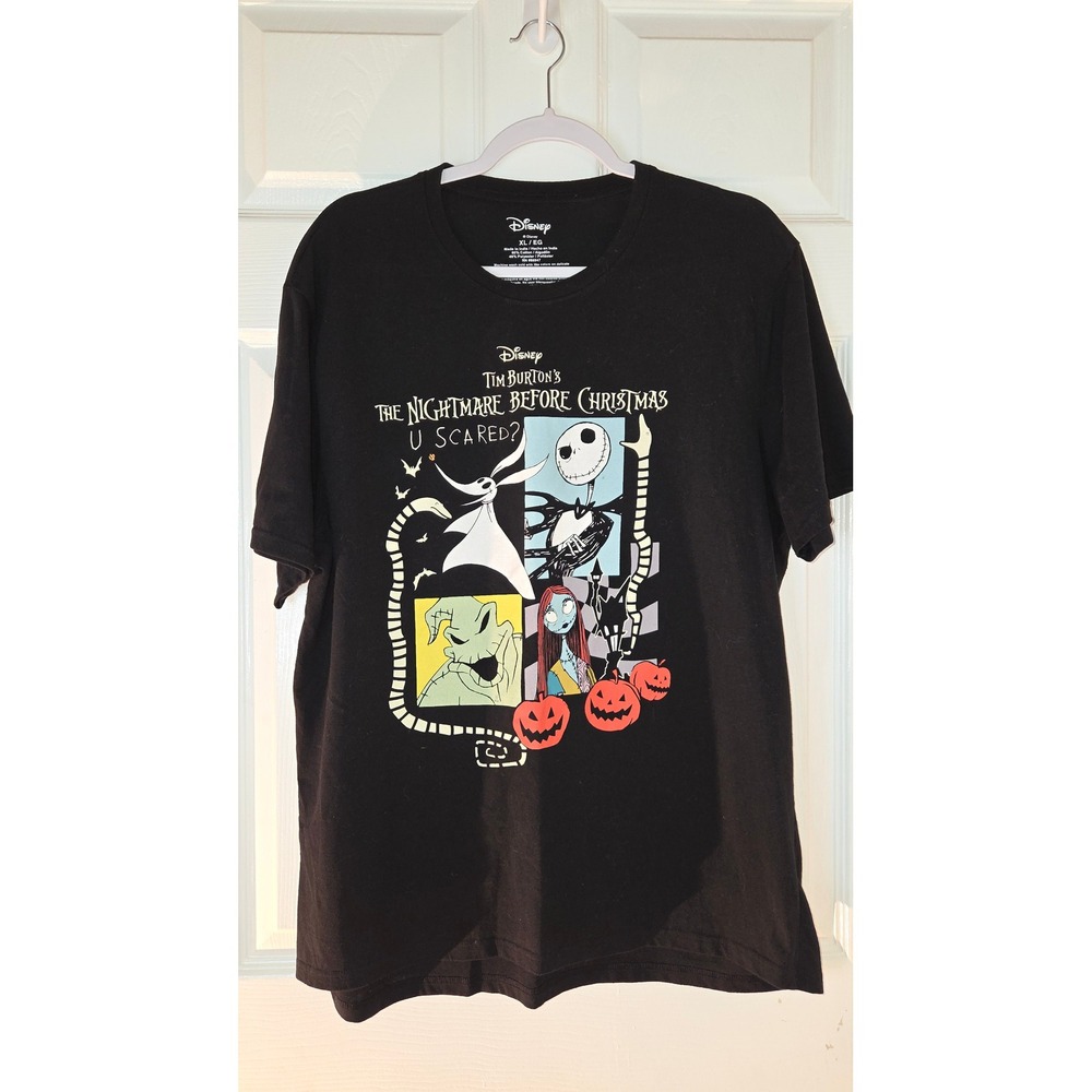 Disney Nightmare Before Christmas Jack Skellington U Scared Graphic T-Shirt XL
